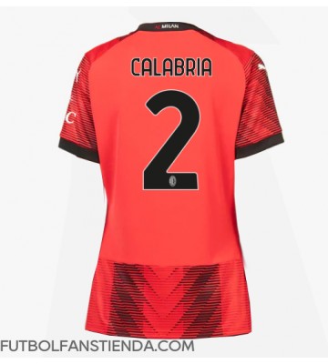 AC Milan Davide Calabria #2 Primera Equipación Mujer 2023-24 Manga Corta